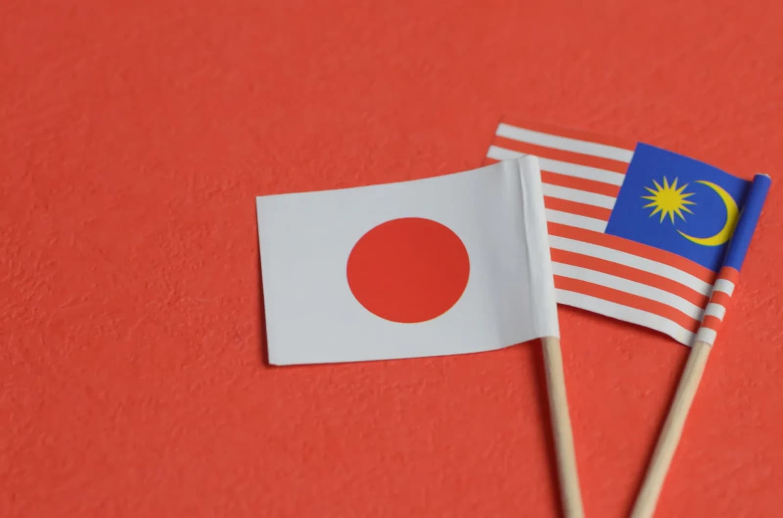 Japan and Malaysia flags