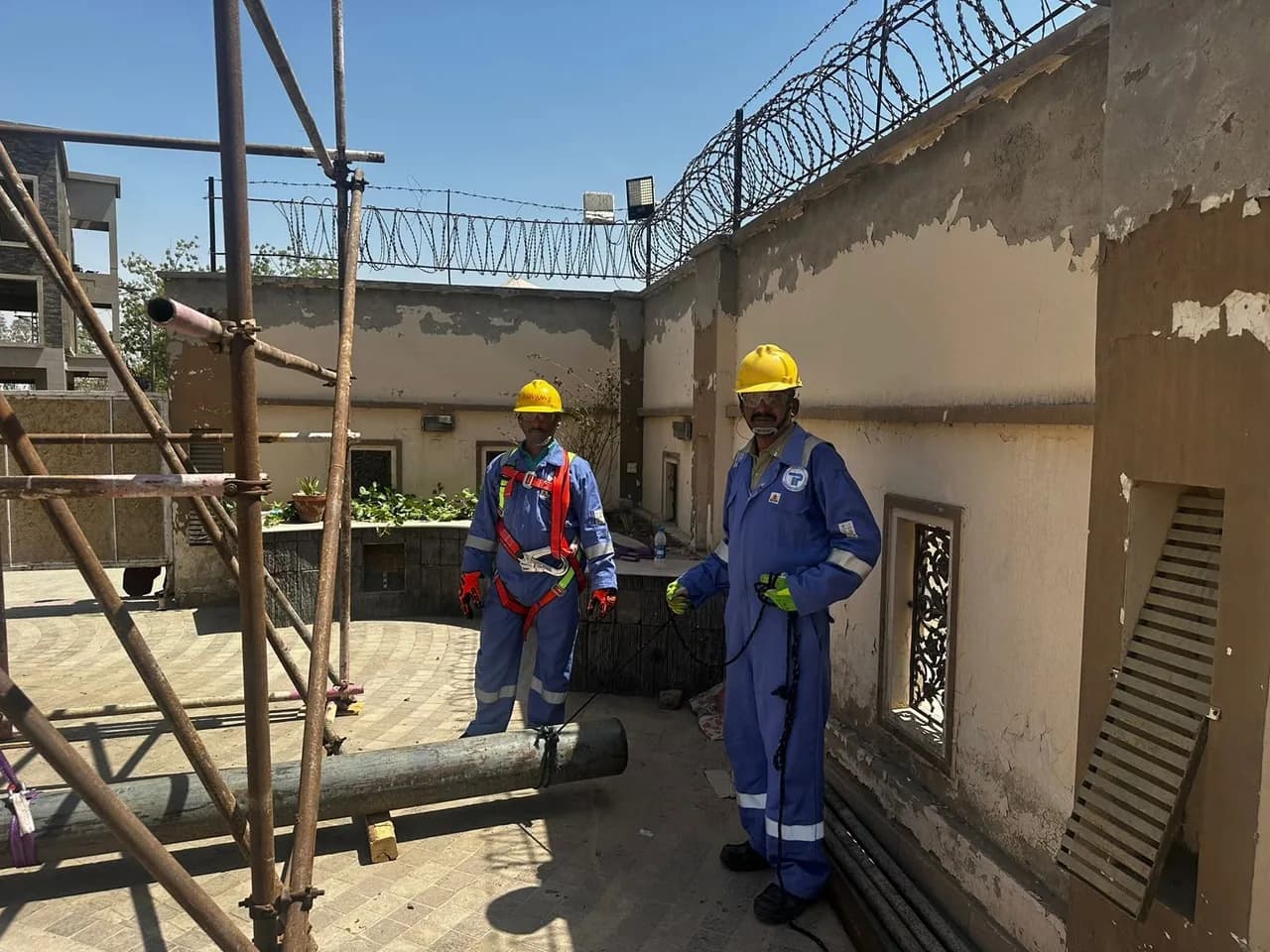 Teleport personnel carrying out safe work at height