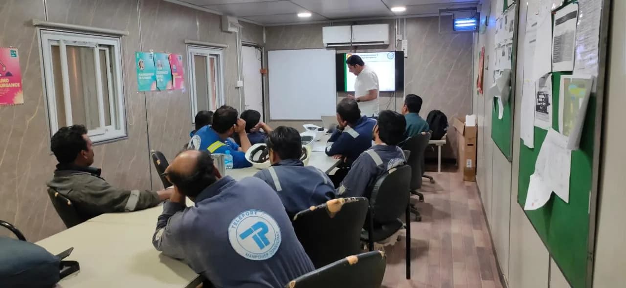Teleport shutdown workers attending a workforce briefing