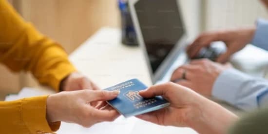 Saudi work visa processing at a travel desk
